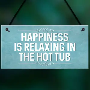 Chic Hot Tub Sign For Garden Summerhouse Funny Quote Hot Tub Accessories New Home Gift