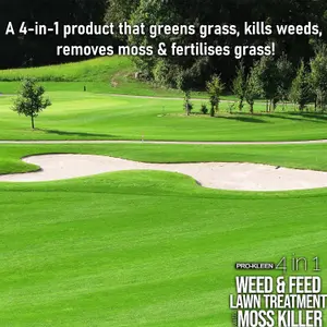 Pro-Kleen 4 in 1 Weed and Feed Lawn Treatment with Moss Killer 20kg Greens Grass Kills Weeds & Moss & Fertilises Grass