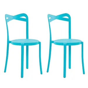 Set of 2 Garden Chairs CAMOGLI Turquoise