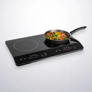 Abode Portable Induction Hob Double Digital with Touch Control 2800W AINDH2003