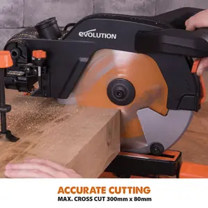 Evolution 2000W 240V 255mm Corded Sliding mitre saw R255SMS