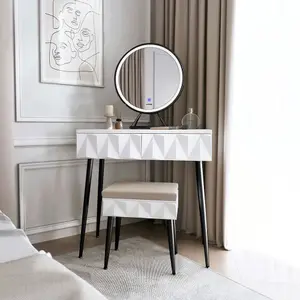 Montana Black Dressing Table with Touch Sensor LED Mirror