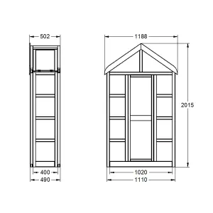 Georgian Wall Greenhouse with Auto Vent