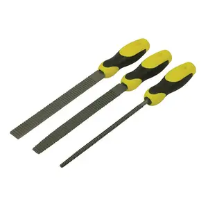 Stanley 3 Piece File Rasp Set 1/2 Inch Round Flat 200mm (8in) STA022477