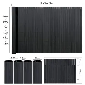 Antarious Black Composite Yard/Privacy Fence 160cm H x 500cm W x 1.4cm D