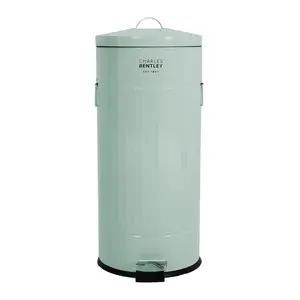 Retro Steel Step On Rubbish Bin - 30L Green