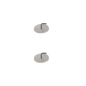 Nisis Grey Brushed Nickel effect Metal Curtain pole bracket, Set of 2