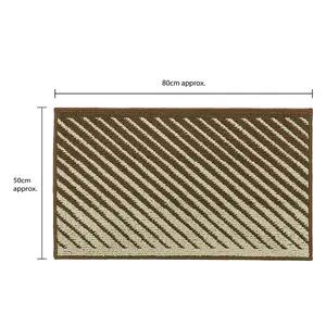 JVL Stellar Machine Washable Latex Backed Doormat, 50x80cm, Brown