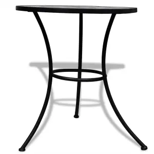 Berkfield Bistro Table Black and White 60 cm Mosaic