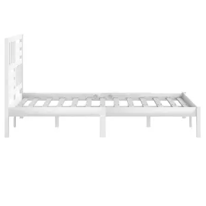 Berkfield Bed Frame White Solid Wood Pine 120x200 cm