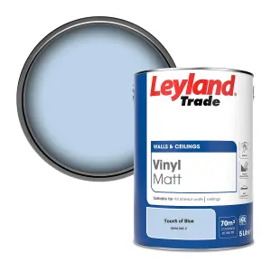 Leyland Trade Vinyl Matt Walls & Ceilings Emulsion Paint Touch of Blue (PPG1242-2) 5L