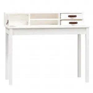 Berkfield Desk White 110x50x93 cm Solid Wood Pine