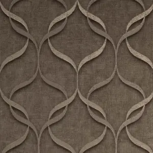 Milano Trellis Brown Wave Heavyweight Wallpaper M95629