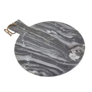 Maison by Premier Marmore Grey Marble Round serving Serving Board