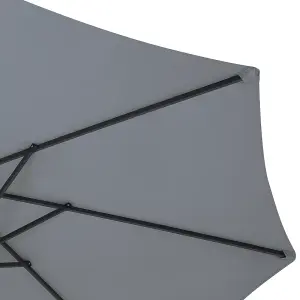 Double Canopy Garden Parasol 2.7 x 4.6 m Dark Grey SIBILLA