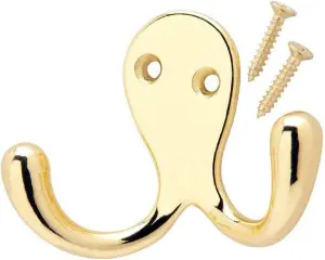 Fort Fasteners Robe Hooks Twin Chrome Plated Pack of 2