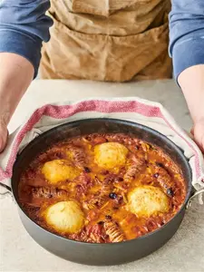 Jamie Oliver By Tefal Hard Anodised Aluminium Non-Stick All-In-One Casserole Pan With Glass Lid, 30cm