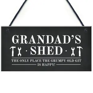 Funny Grandads Shed Sign Hanging Garden Man Cave Plaque Fathers Day Gift For Him