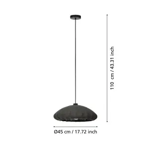 Eglo Barlaston Black Fabric Pendant Light