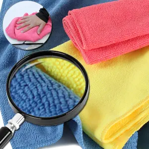 Microfibre Cloths Set of 6 - super soft, highly absorbent, washable, 35 x 35 cm - colourful