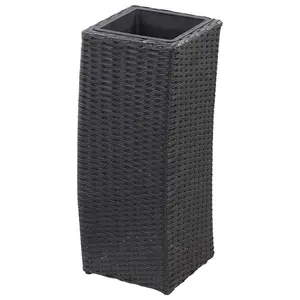 Berkfield Garden Raised Beds 3 pcs Poly Rattan Black