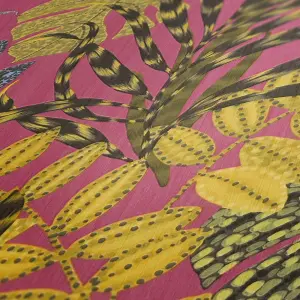 AS Creation Nala Cape Town Wallpaper Jungle Palm Leaf Pink Yellow Brown 37860-2