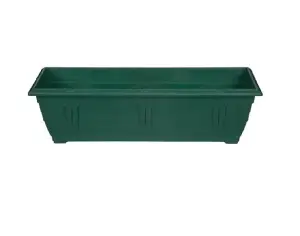 60cm Slim Plastic Venetian Window Box Trough Planter Pot Green Colour