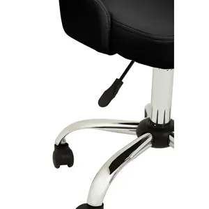 Interiors by Premier Brent Ribbed Black And Chrome Home Office Chair