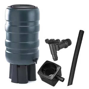 Strong 150L Slimline Medium Garden Water Butt Set Including Lid Tap with Stand and Filler Kit