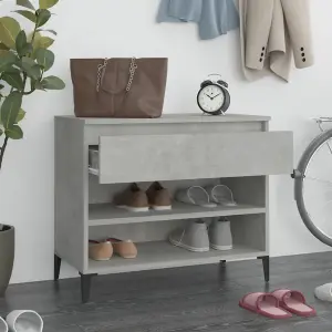 Berkfield Shoe Cabinet Concrete Grey 70x36x60 cm Engineered Wood