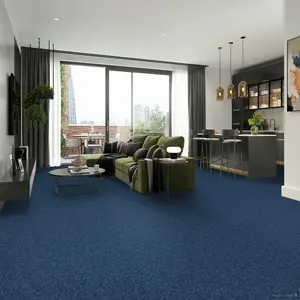 Blue Mosaic Effect Vinyl Flooring, Anti-Slip Contract Commercial Vinyl Flooring with 2.0mm Thickness-12m(39'4") X 2m(6'6")-24m²