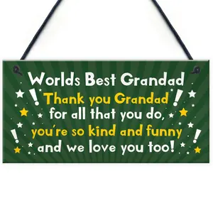 Best Grandad Gift Hanging Plaque Grandad Birthday Christmas Gift For Him From Grandchildren