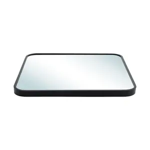 Lafata Metal Framed Wall Mounted Bathroom Mirror in Black 40cm H x 40cm W