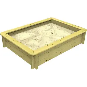 Garden Timber Company Wooden Sandpit 1.5m x 1m - 429mm Height - 27mm Thick Wall