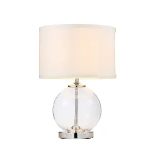 Litecraft Rhonda Chrome 1 Light Small Globe Table Lamp