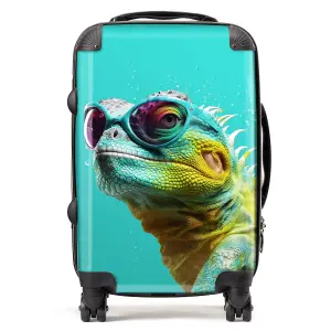 Splashart Iguana Wearing Glasses Suitcase - Cabin