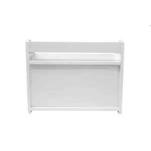 Minack Wooden Bread Bin in White - Freestanding Worktop Storage Box with Shelf