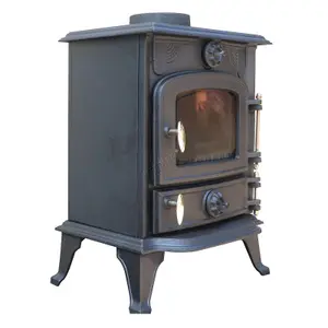 HEATSURE Cast Iron Woodburning Multifuel Stove Fireplace Heat Warm Indoor 5KW