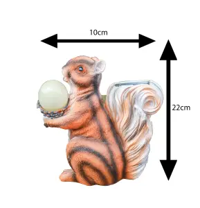 Solar Red Squirrel with Acorn Ornament