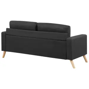 2 Seater Fabric Sofa Black KALMAR