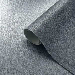 Muriva Grey Texture Metallic effect Embossed Wallpaper