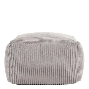 icon Theo Corduroy Bean Bag Pouffe Grey Footstool Bean Bags