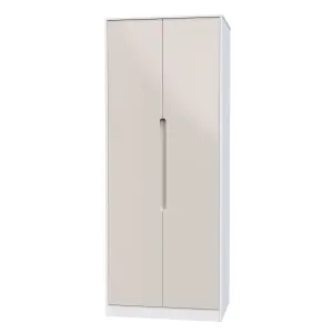 Turin 2 Door Wardrobe in Kashmir Gloss & White (Ready Assembled)