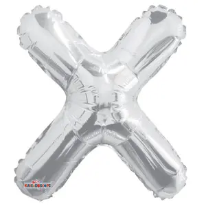 Apac X Letter Foil Balloon Silver (One Size)