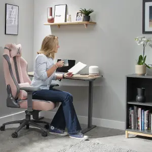 X-Rocker Onyx PC Office Gaming Chair, Ergonomic Computer Desk Chair, Velvet & Fabric with Lumbar Support - PINK