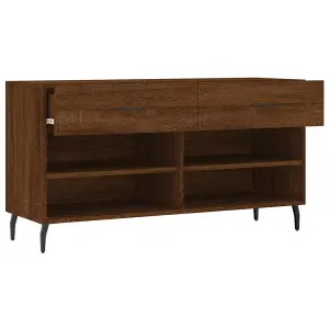 Berkfield Shoe Bench Brown Oak 102x35x55 cm Engineered Wood