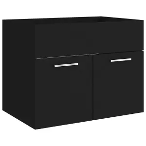 Berkfield 2 Piece Bathroom Furniture Set Black Engineered Wood