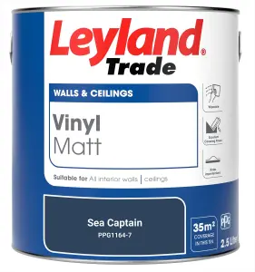 Leyland Trade Vinyl Matt Walls & Ceilings Emulsion Paint Sea Captain (PPG1164-7) 2.5L