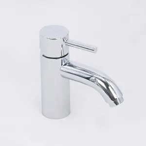 SunDaze Mini Chrome Mono Basin Sink Mixer Tap Modern Cloakroom Bathroom Lever Faucet