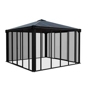 Palram - Canopia Ledro Grey Rectangular Gazebo, (W)3.6m (D)3.6m - Assembly required